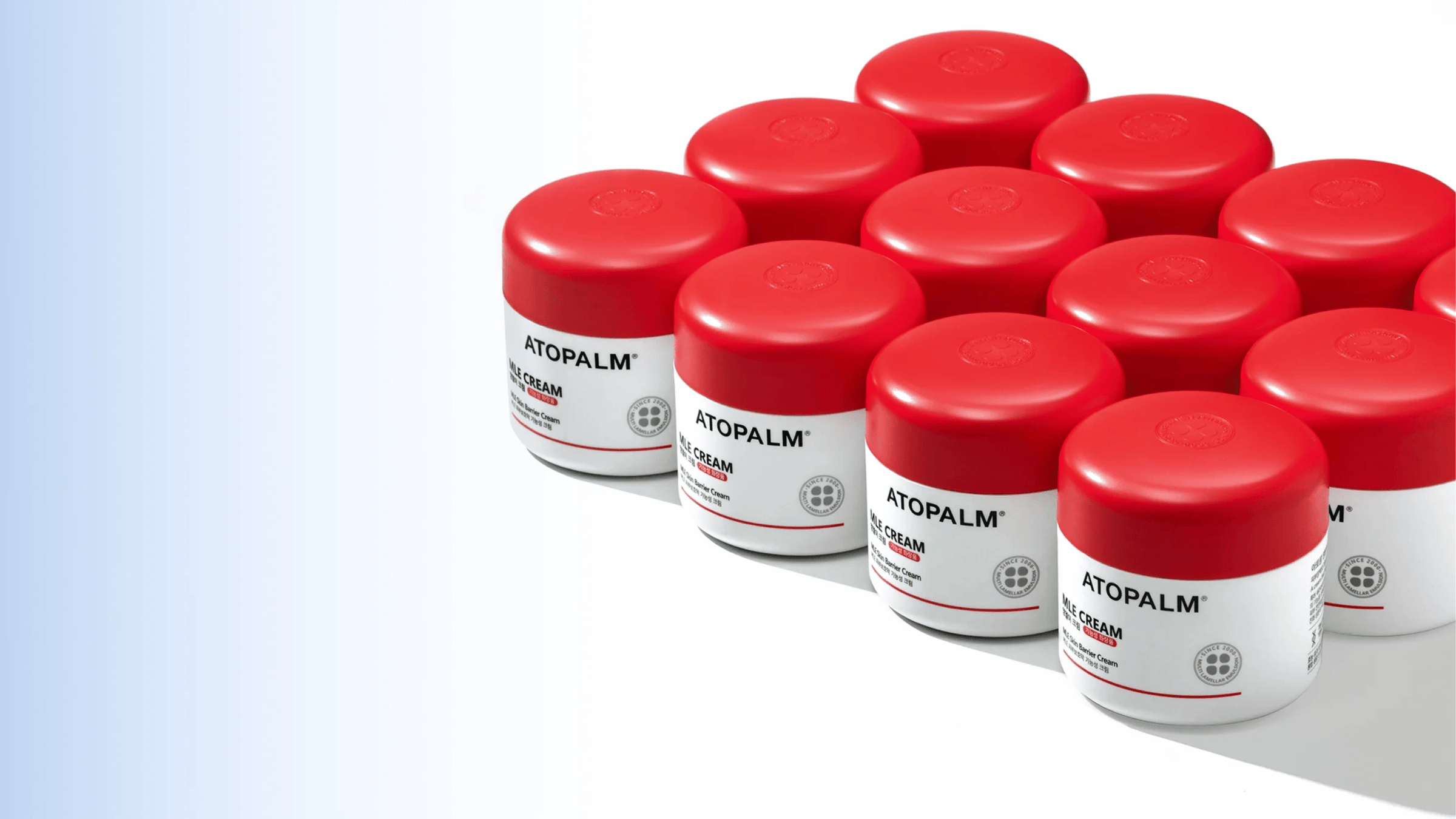 ATOPALM MLE Cream i flera burkar med rött lock, barriärstärkande ansiktskräm för torr och känslig hud, ceramidbaserad hudvård som återfuktar och stärker hudens skyddsbarriär