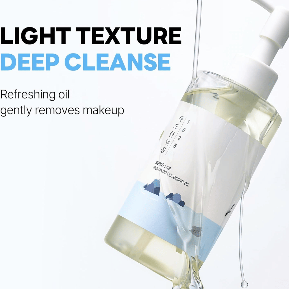 Round Lab Dokdo cleansing oil με ελαφριά σύνθεση που ενυδατώνει το δέρμα ενώ ταυτόχρονα αφαιρεί το μακιγιάζ και τους ρύπους