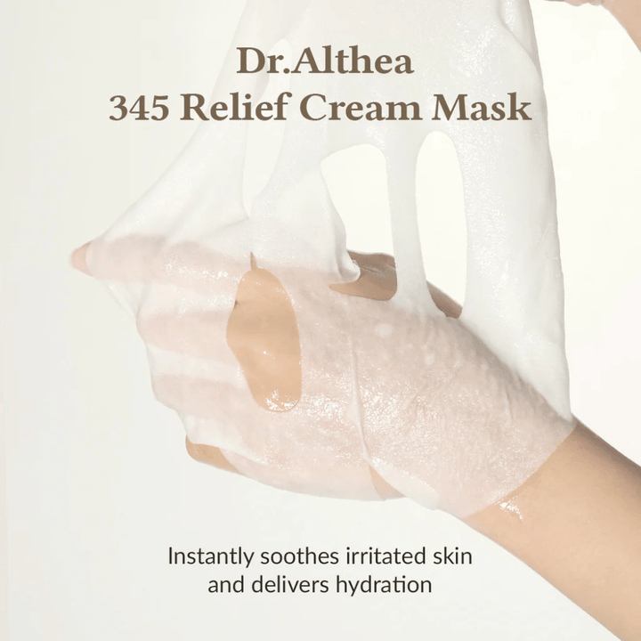 Dr. Althea 345 Relief Cream Mask βίγκαν μάσκα φύλλου κυτταρίνης με ουσία για καλύτερη απορρόφηση και άνεση του δέρματος