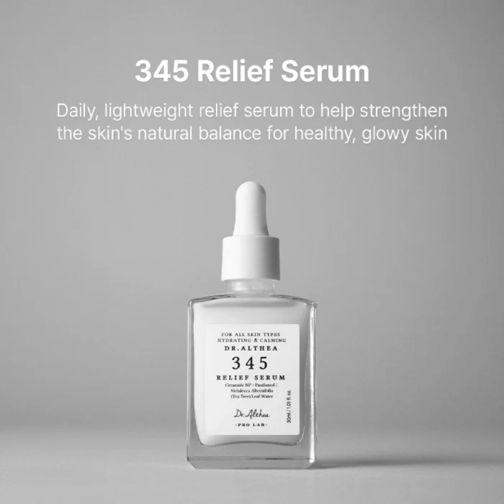 Dr. Althea 345 Relief Serum 30 ml – ελαφρύς ενυδατικός ορός για ευαίσθητη επιδερμίδα με κεραμίδια, πανθενόλη και νερό tea tree.