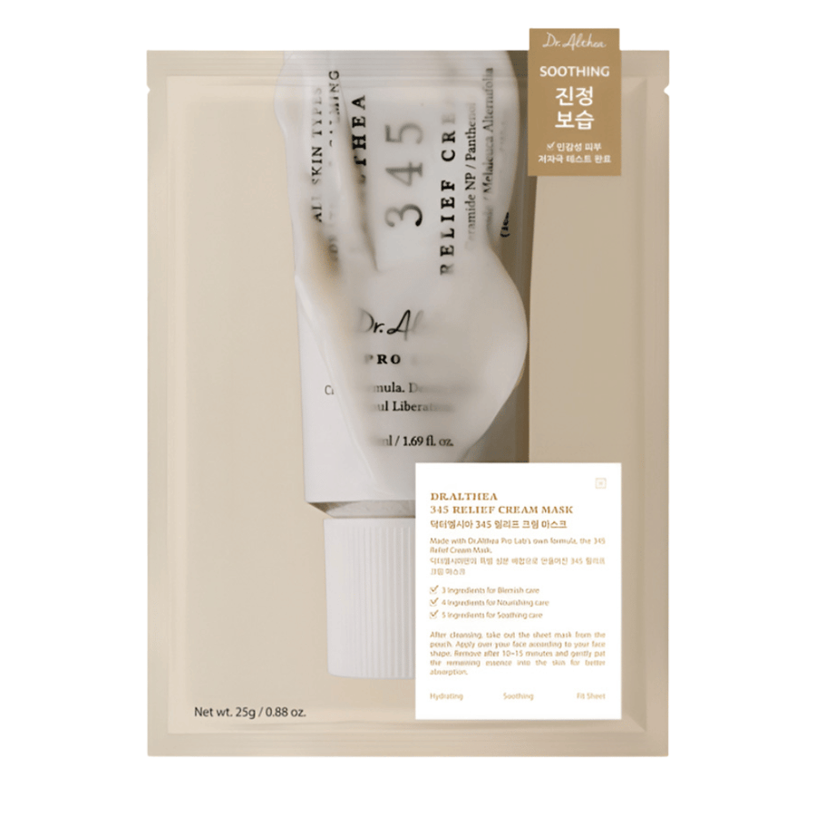 Dr. Althea 345 Relief Cream Mask sheet mask με καταπραϋντικά συστατικά όπως νιασιναμίδη, κεραμίδιο και centella asiatica