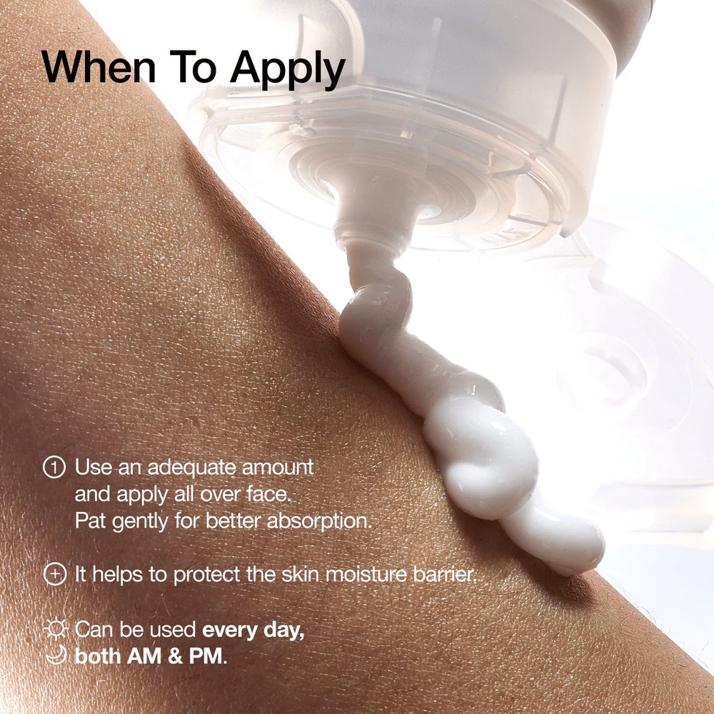 Anua 3 Ceramide Panthenol Cream εφαρμόζεται στο δέρμα – ενισχύει το φράγμα υγρασίας και μπορεί να χρησιμοποιηθεί τόσο το πρωί όσο και το βράδυ.
