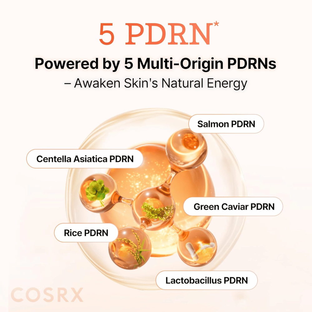 COSRX 5 PDRN ορός με multi-origin PDRN από σολομό, centella asiatica, ρύζι και προβιοτικά που ενισχύει την επιδερμίδα και βελτιώνει την ελαστικότητα