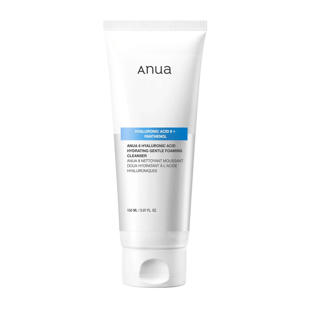 Anua 8 Hyaluronic Acid Hydrating Gentle Foaming Cleanser είναι μια απαλή κρέμα καθαρισμού που συνδυάζει οκτώ τύπους υαλουρονικού οξέος και πανθενόλη για να παρέχει έντονη ενυδάτωση και να προστατεύει το φράγμα της επιδερμίδας. Παράγει έναν απαλό και πλούσιο αφρό που αφαιρεί αποτελεσματικά τη βρωμιά και το μακιγιάζ χωρίς να ξηραίνει το δέρμα.
