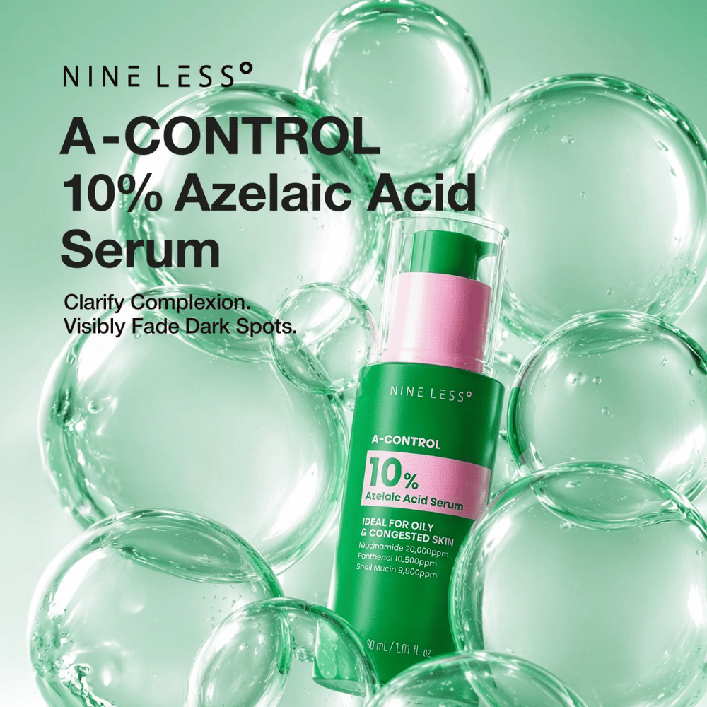 NINELESS A-Control 10% Azelaic Acid Serum 30 ml – κορεάτικο serum με αζελαϊκό οξύ για ατέλειες, κηλίδες μελάγχρωσης και πιο ομοιόμορφο τόνο δέρματος.