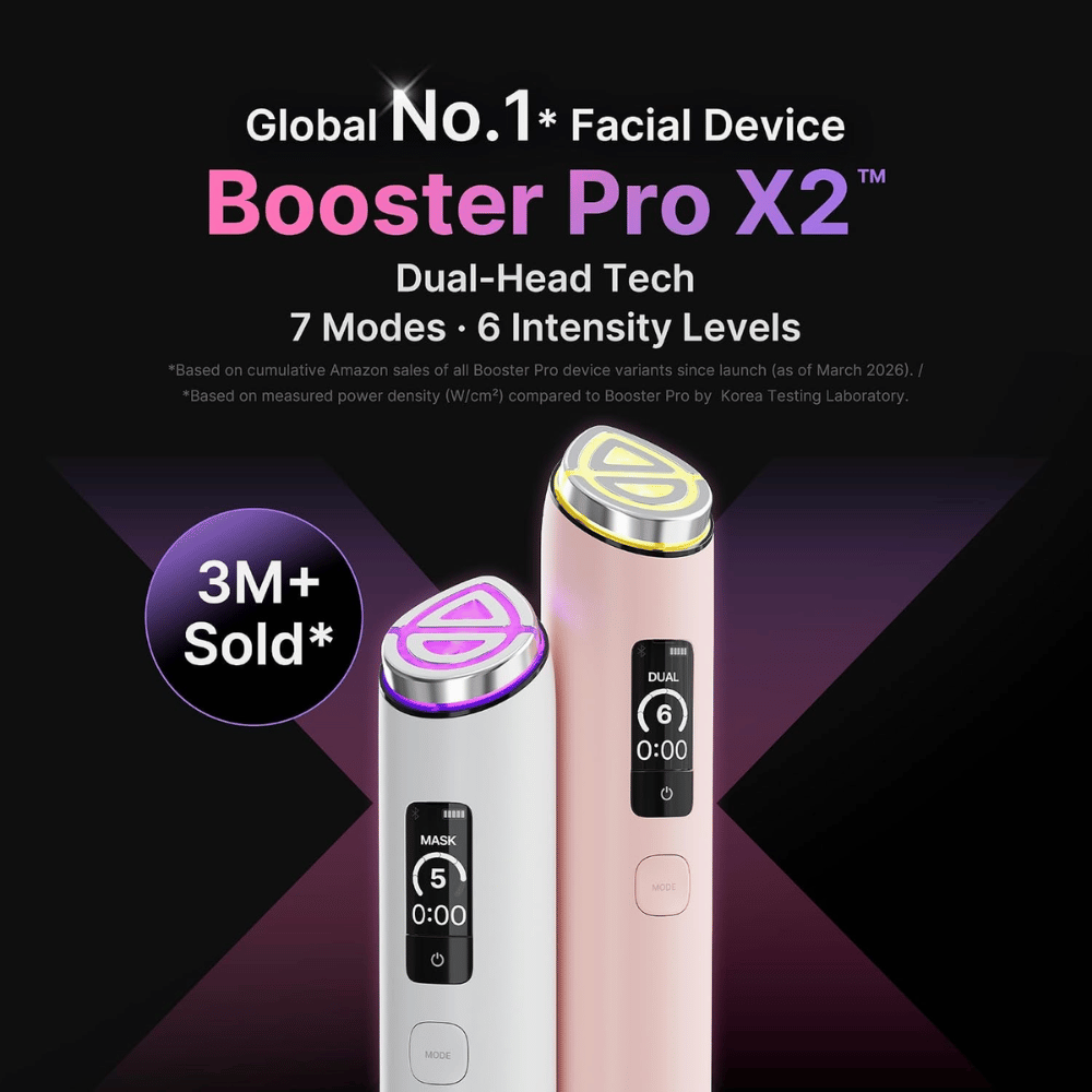medicube AGE-R Booster Pro X2 προηγμένη συσκευή περιποίησης δέρματος με Dual-Head Tech, επτά λειτουργίες θεραπείας και έξι επίπεδα έντασης
