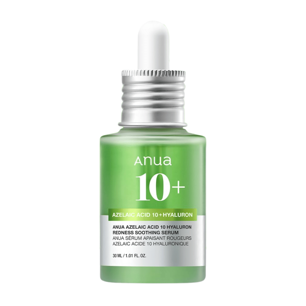 ANUA Azelaic Acid 10+ Hyaluron Serum καταπραΰνει την ερυθρότητα και ενυδατώνει το δέρμα αποτελεσματικά. Περιέχει αζελαϊκό οξύ και υαλουρονικό οξύ για να μειώσει τον ερεθισμό και να ενισχύσει τον φραγμό του δέρματος. Ιδανικό για ευαίσθητο δέρμα. Χρησιμοποιήστε καθημερινά για ορατά αποτελέσματα.