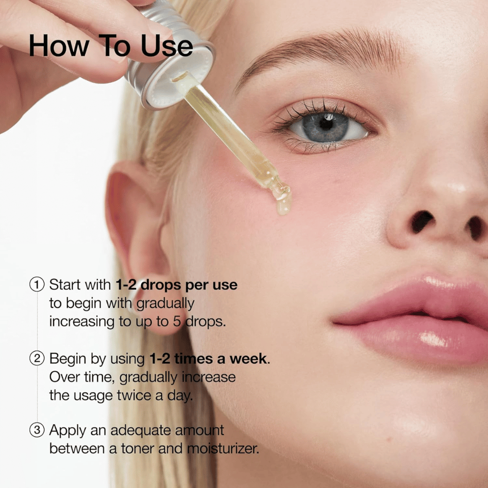Χρήση του ANUA Azelaic Acid 10+ Hyaluron Serum:

Ξεκινήστε με 1-2 σταγόνες και αυξήστε σταδιακά σε 5 σταγόνες.
Χρησιμοποιήστε 1-2 φορές την εβδομάδα και στη συνέχεια αυξήστε σε καθημερινή χρήση πρωί και βράδυ.
Εφαρμόστε μεταξύ τόνερ και ενυδατικής κρέμας.