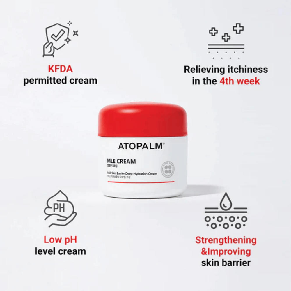 ATOPALM MLE Cream με τεχνολογία MLE που εξισορροπεί την υγρασία, ενυδατώνει σε βάθος και ενισχύει τον φραγμό του δέρματος για πιο απαλό και ανθεκτικό δέρμα.