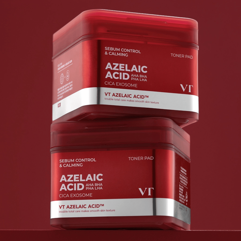 Δύο βάζα VT Azelaic Acid Toner Pad - αποτελεσματικός έλεγχος σμήγματος και περιποίηση δέρματος με Cica Exosome.