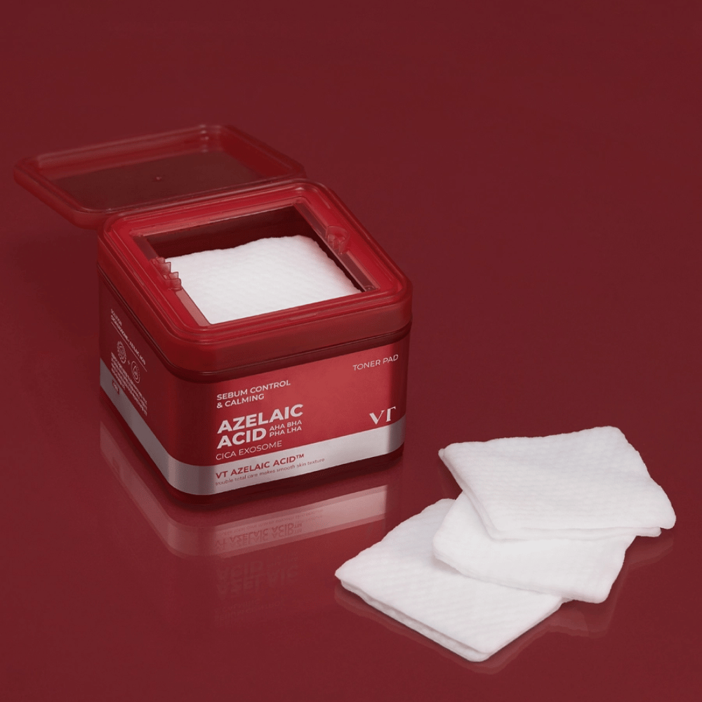 VT Azelaic Acid Toner Pad - απολεπιστικά και καταπραϋντικά pads με AHA, BHA, PHA και LHA για ισορροπημένο, καθαρό δέρμα.