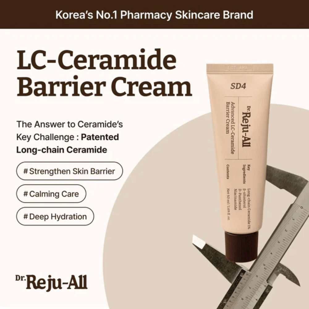 Dr. Reju-All Advanced LC-Ceramide Barrier Cream από την Κορέα – κρέμα φραγμού με κατοχυρωμένα μακροαλυσίδα κεραμίδια για βαθιά ενυδάτωση, καταπραϋντική φροντίδα και προστασία από εξωτερικούς ερεθισμούς.