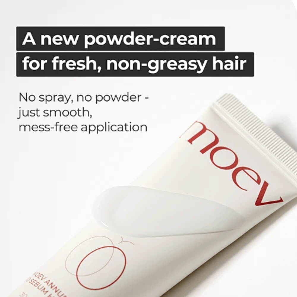 5. MOEV Annurcatin No Sebum Hair Cream – καινοτόμα κρέμα μαλλιών με πουδρέ φινίρισμα για λιγότερο λιπαρά μαλλιά και εύκολη εφαρμογή
