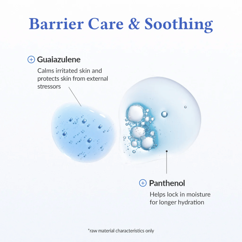Barrier Care & Καταπραϋντική στο Dr. Althea Aqua Marine Deep Serum με γουαϊαζουλένιο που καταπραΰνει το ερεθισμένο δέρμα και προστατεύει από εξωτερικό στρες, καθώς και πανθενόλη που δεσμεύει την υγρασία και ενισχύει το φράγμα του δέρματος για μακροχρόνια ενυδάτωση.