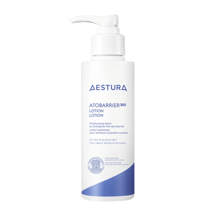 Εικόνα προϊόντος από AESTURA Atobarrier 365 Lotion – ενυδατική λοσιόν για ξηρό και ευαίσθητο δέρμα με κεραμίδιο και νιασιναμίδη.