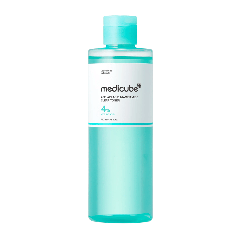 Medicube Azelaic Acid Niacinamide Clear Toner 250 ml με 4% αζελαϊκό οξύ, σχεδιασμένο για να εξισορροπεί την επιδερμίδα, να μειώνει τη λιπαρότητα και να προσφέρει πιο ομοιόμορφο τόνο δέρματος.