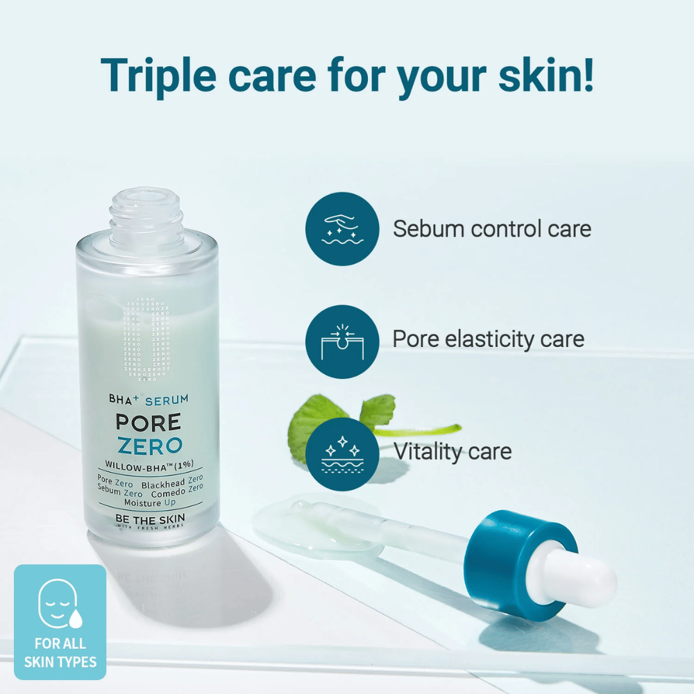 Be The Skin BHA+ Pore Zero Serum με BHA για έλεγχο του σμήγματος και ορατά μικρότερους πόρους