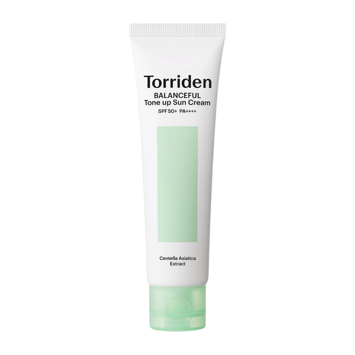 Torriden Balanceful Tone Up Sun Cream SPF50+ PA++++ εικόνα προϊόντος σε λευκό φόντο με Centella Asiatica για καταπραϋντική φροντίδα και καθημερινή προστασία UV.