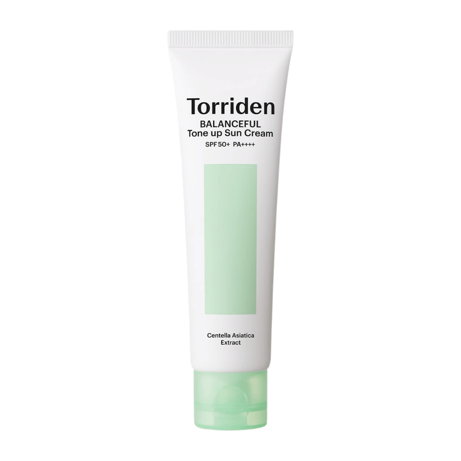 Torriden Balanceful Tone Up Sun Cream SPF50+ PA++++ εικόνα προϊόντος σε λευκό φόντο με Centella Asiatica για καταπραϋντική φροντίδα και καθημερινή προστασία UV.