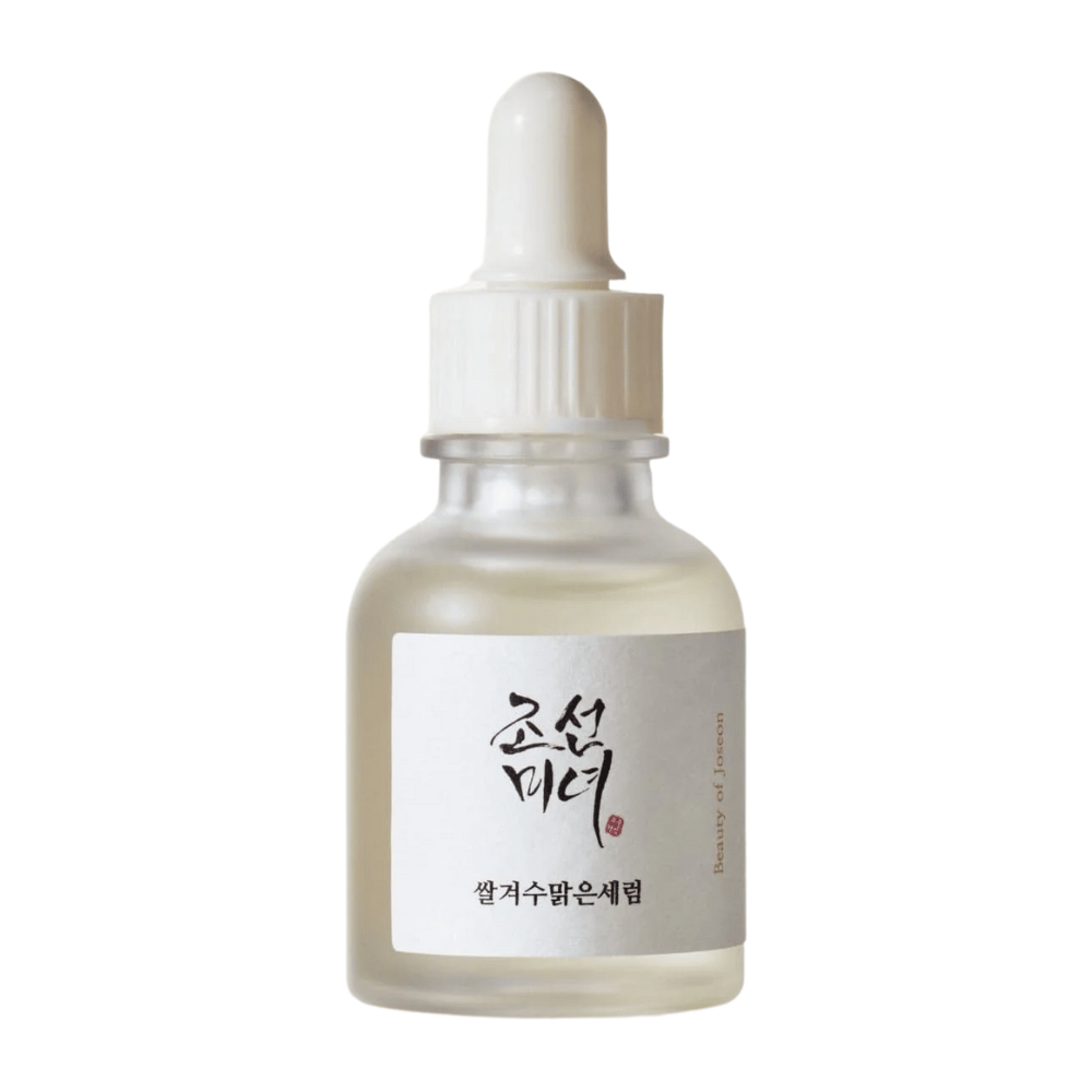 Beauty of Joseon Glow Deep Serum σε γυάλινο μπουκάλι με πιπέτα και παραδοσιακό κορεατικό σχέδιο.
