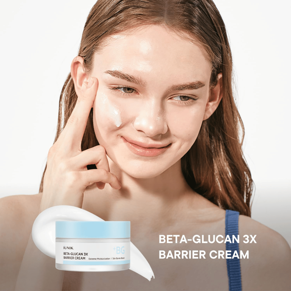 iUNIK Beta-Glucan 3X Barrier Cream εφαρμόζεται στην επιδερμίδα για βαθιά ενυδάτωση και ενισχυμένο επιδερμικό φραγμό