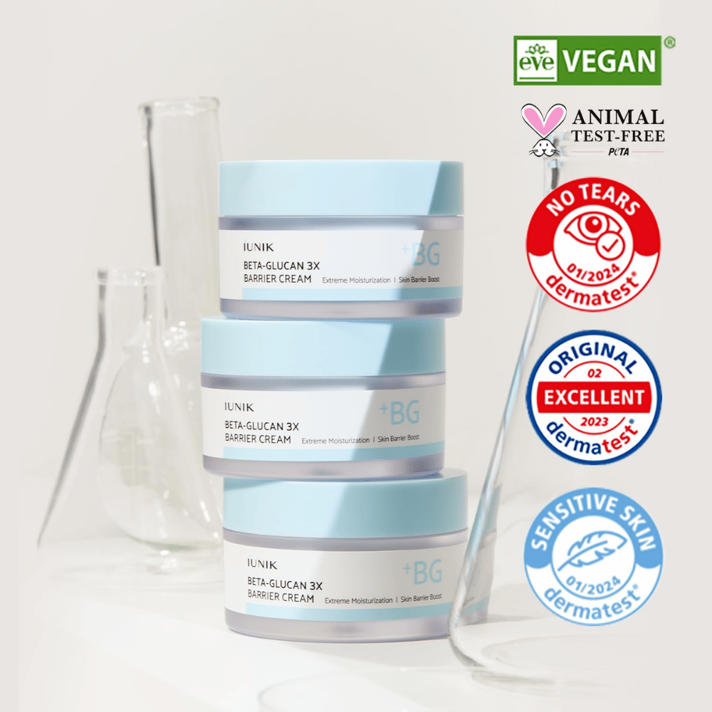 iUNIK Beta-Glucan 3X Barrier Cream με vegan σύνθεση και δερματολογικά ελεγμένη κρέμα φραγμού για ευαίσθητη επιδερμίδα