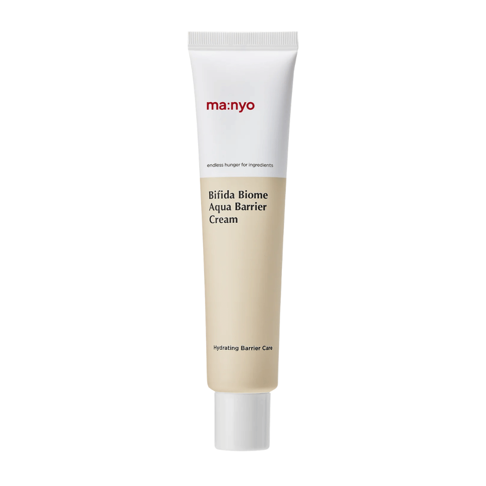 5. Ma:nyo Bifida Biome Aqua Barrier Cream – ελαφριά και ενυδατική κρέμα προσώπου που ενισχύει τον δερματικό φραγμό σε λευκό και μπεζ σωληνάριο