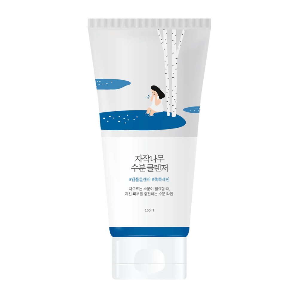 ROUND LAB Birch Juice Moisturizing Cleanser 150 ml σε σωληνάριο, απαλός και ενυδατικός καθαρισμός προσώπου με χυμό σημύδας που καθαρίζει απαλά χωρίς να ξηραίνει το δέρμα και ταιριάζει σε όλους τους τύπους δέρματος, ακόμη και ευαίσθητο δέρμα.