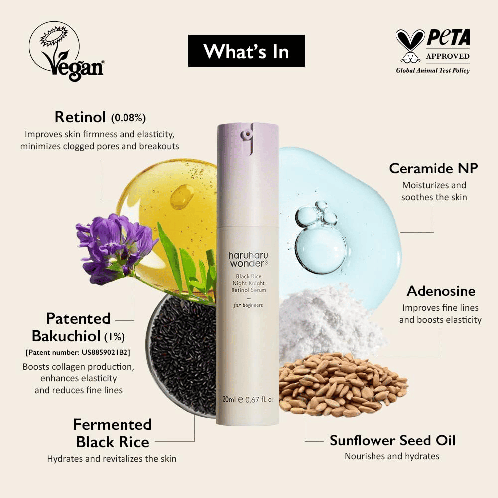 Haruharu Wonder Black Rice Night Knight Retinol Serum – ρετινόλη, bakuchiol, κεραμίδιο και ζυμωμένο μαύρο ρύζι