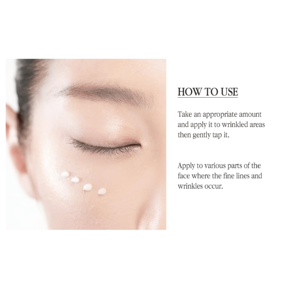 Pyunkang Yul Black Tea Time Reverse Eye Cream εφαρμόζεται απαλά γύρω από τα μάτια για να περιποιείται τις λεπτές γραμμές και να δίνει στην επιδερμίδα πιο λεία όψη.