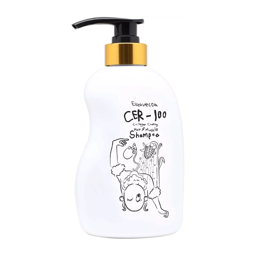 Elizavecca CER-100 Collagen Coating Hair A+ Muscle Shampoo – κορεάτικο σαμπουάν κολλαγόνου που ενισχύει τα μαλλιά και δίνει λάμψη