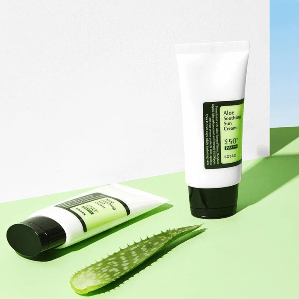 COSRX Aloe Soothing Sun Cream SPF50+ PA+++ – αντηλιακή κρέμα με αλόη βέρα για ευαίσθητο δέρμα, προστασία UVA και UVB