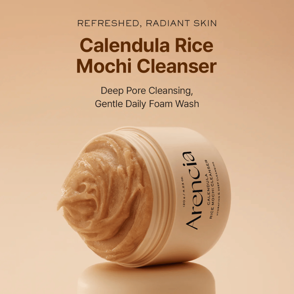 Arencia Calendula Rice Mochi Cleanser 120 g – ενυδατική κορεάτικη καθαριστική κρέμα με ρύζι και καλέντουλα που αφήνει το δέρμα απαλό, καθαρό και ισορροπημένο.
