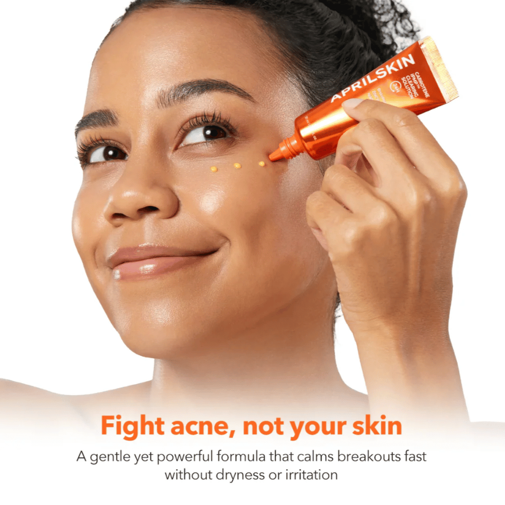 APRILSKIN Carrotene IPMP Clearing Solution εφαρμόζεται ως τοπική θεραπεία για ακμή και σπυράκια, καταπραϋντική φόρμουλα με BHA, PHA, ψευδάργυρο και νιασιναμίδη για ακάθαρτο δέρμα