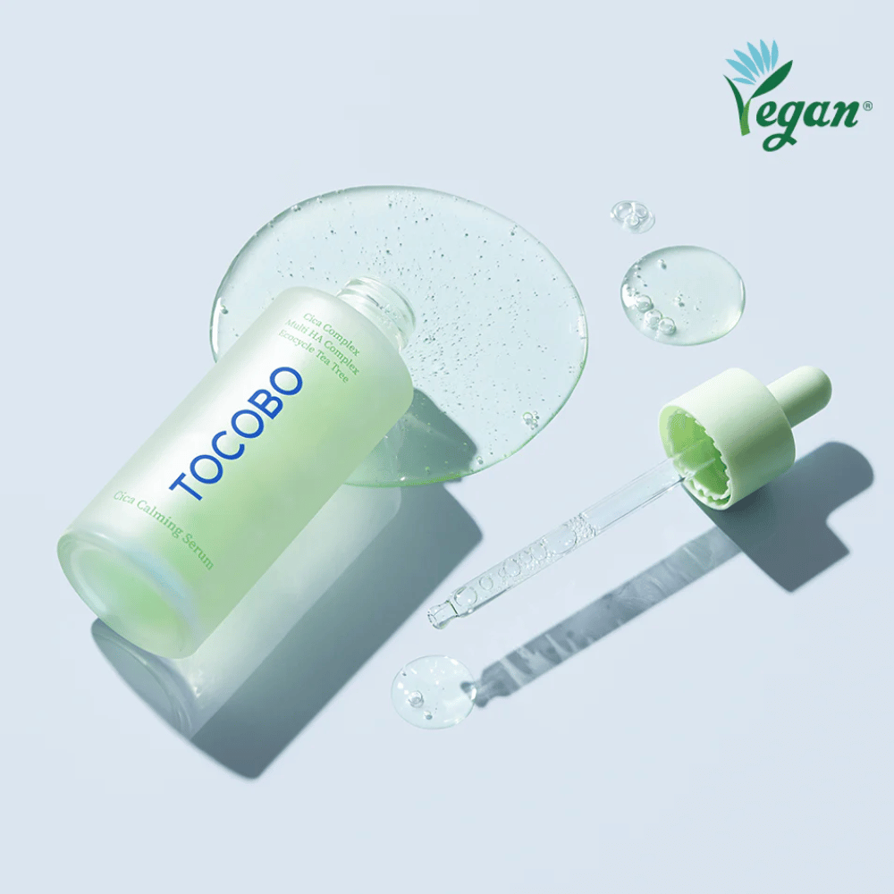 TOCOBO Cica Calming Serum με πιπέτα και υφή γέλης, βίγκαν κορεατικός ορός προσώπου που καταπραΰνει το ευαίσθητο δέρμα και ενισχύει τον δερματικό φραγμό με cica, multi υαλουρονικό οξύ και tea tree.