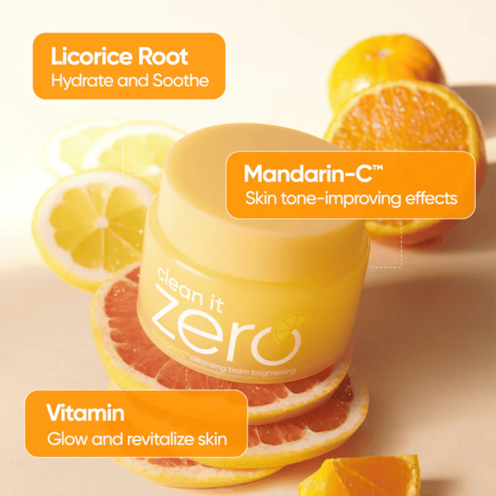 Banila Co Clean It Zero Mandarin-C cleansing balm με εκχύλισμα πορτοκαλιού που βελτιώνει τον τόνο της επιδερμίδας, τη λάμψη και καταπολεμά την ανομοιόμορφη όψη και τις λεπτές γραμμές