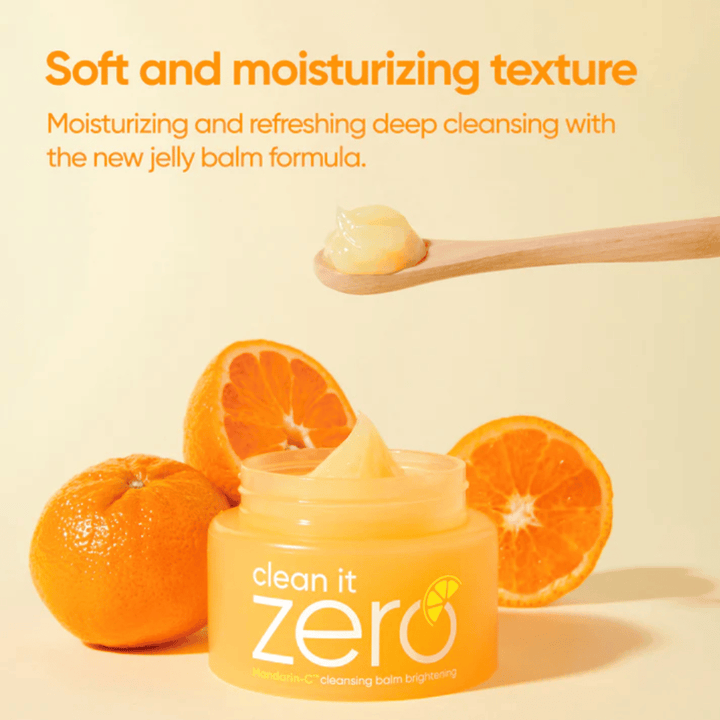 Banila Co Clean It Zero cleansing balm με μανταρίνι και vitamin jelly balm που είναι απαλό με την επιδερμίδα και αφαιρεί αποτελεσματικά το μακιγιάζ και τους ρύπους