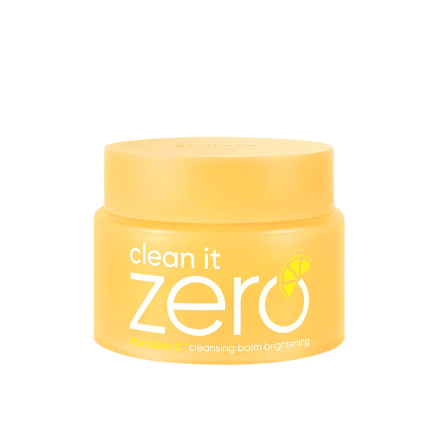 Banila Co Clean It Zero Cleansing Balm Brightening με Mandarin-C σε κίτρινο βαζάκι, balm καθαρισμού που λιώνει το μακιγιάζ και χαρίζει πιο καθαρή επιδερμίδα