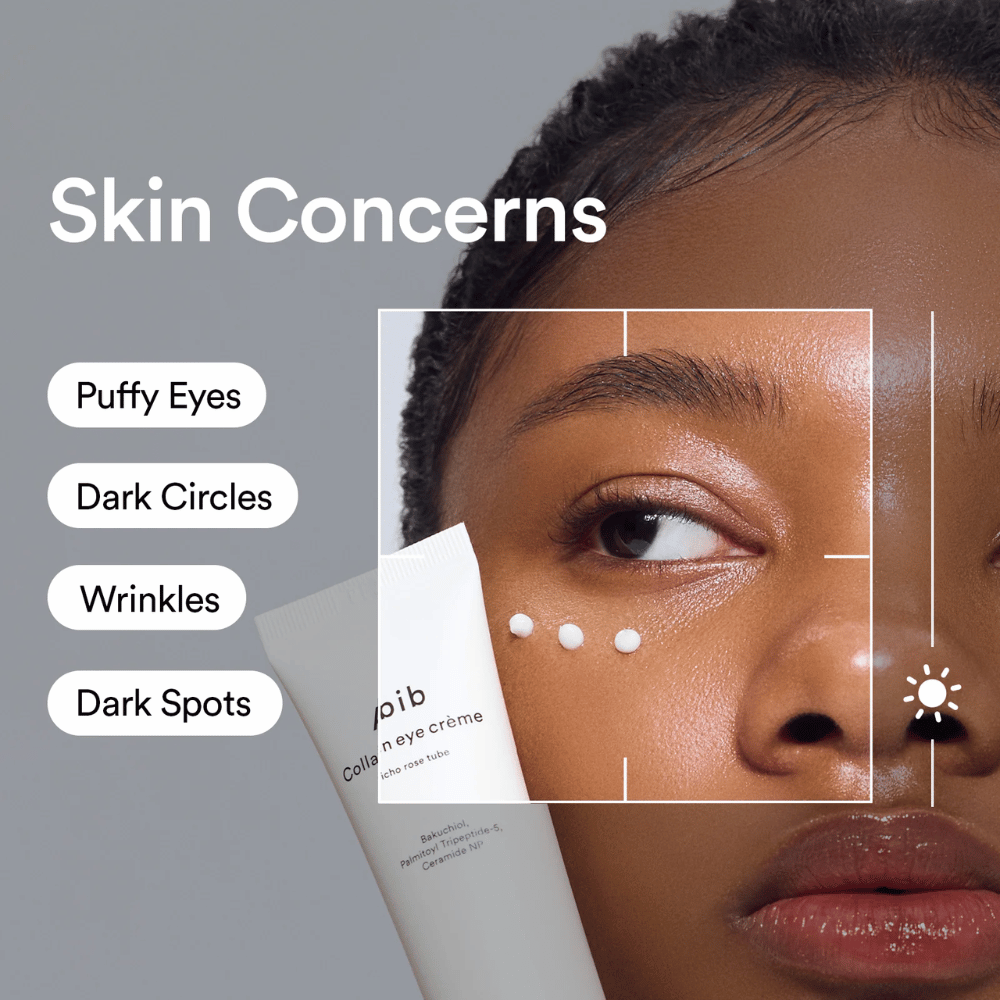 Γυναίκα εφαρμόζει Abib Collagen Eye Crème κάτω από το μάτι για να αντιμετωπίσει πρήξιμο, μαύρους κύκλους, ρυτίδες και κηλίδες.