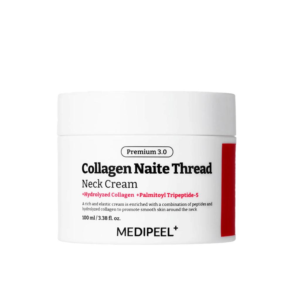 MEDIPEEL Collagen Naite Thread Neck Cream Premium 3.0 100 ml – κορεάτικη κρέμα λαιμού με κολλαγόνο και Palmitoyl Tripeptide-5 για σύσφιξη, αντιγήρανση και βελτιωμένη δομή δέρματος.