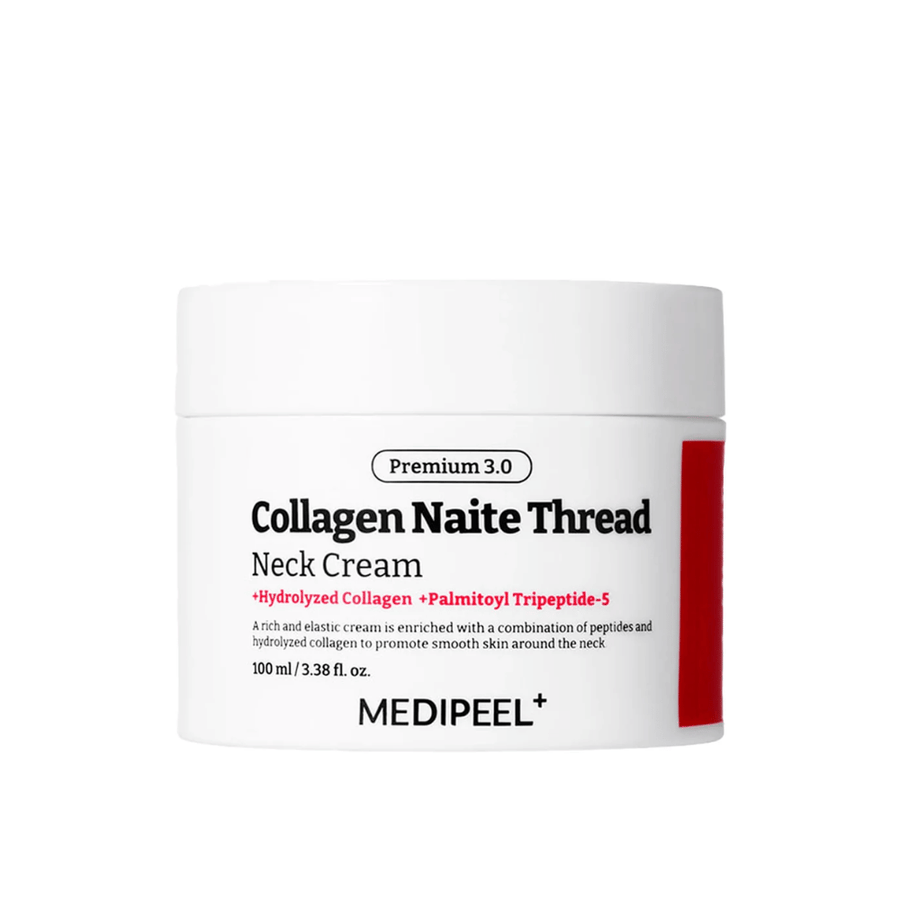 MEDIPEEL Collagen Naite Thread Neck Cream Premium 3.0 100 ml – κορεάτικη κρέμα λαιμού με κολλαγόνο και Palmitoyl Tripeptide-5 για σύσφιξη, αντιγήρανση και βελτιωμένη δομή δέρματος.