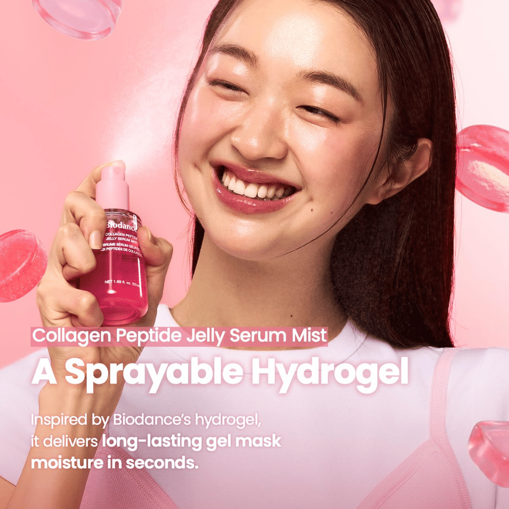 Biodance Collagen Peptide Jelly Serum Mist – sprayable mist προσώπου εμπνευσμένο από hydrogel για άμεση και μακράς διάρκειας ενυδάτωση.
