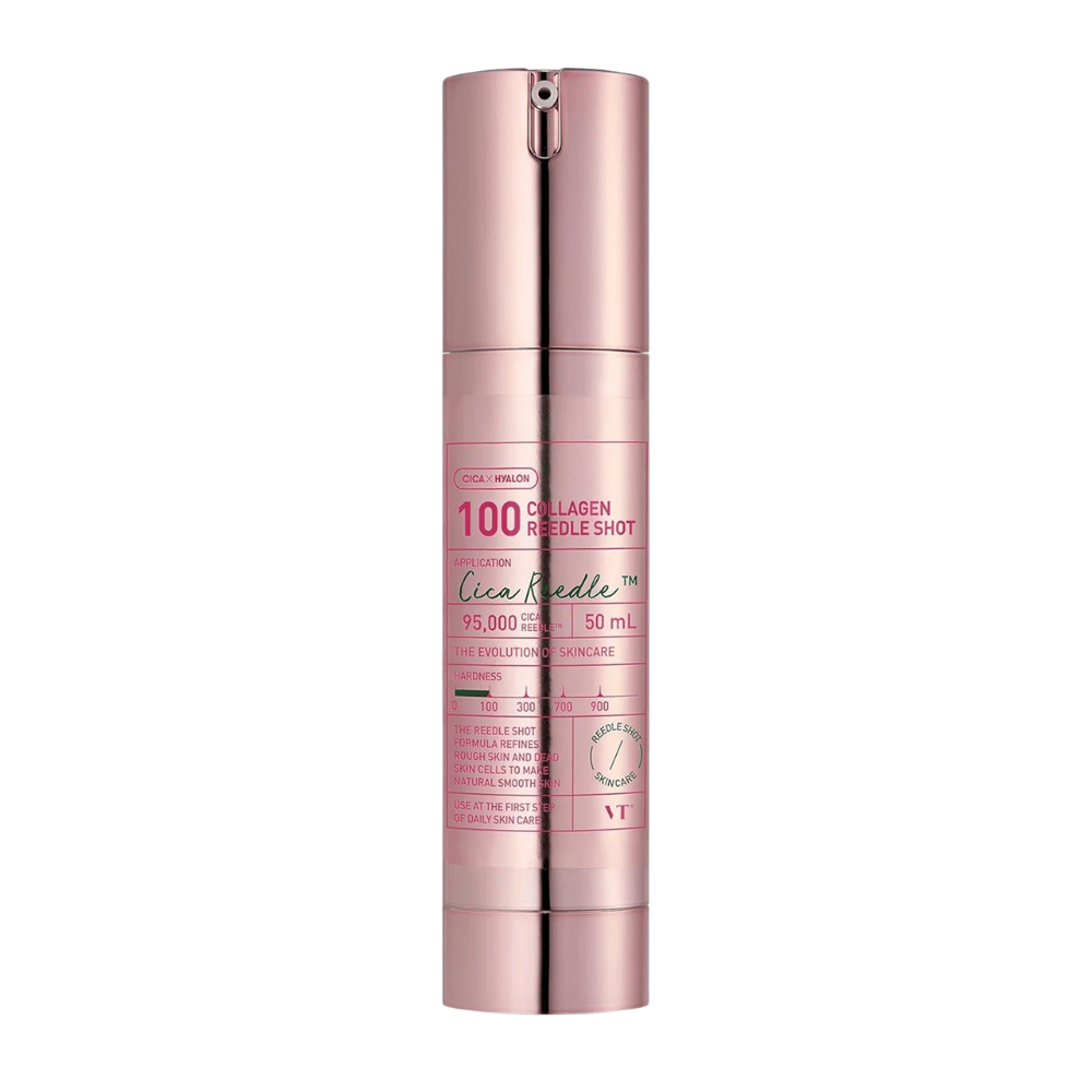 Εικόνα προϊόντος VT Collagen Reedle Shot 100 – 50 ml. Βελτιώνει την ελαστικότητα και την ομοιομορφία του δέρματος με μικροβελόνες κολλαγόνου.