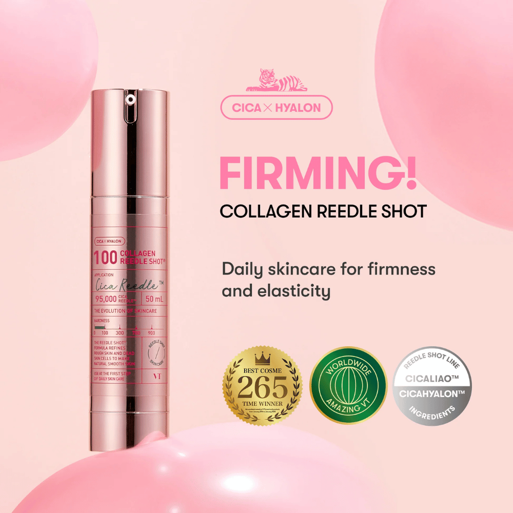VT Collagen Reedle Shot 100 – βραβευμένος ορός Cica x Hyalon για ελαστικότητα, υγρασία και αντιγηραντική επίδραση.