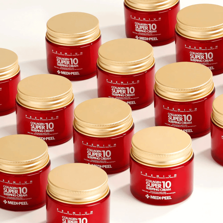 MEDI-PEEL Collagen Super 10 Sleeping Cream – δημοφιλής κορεάτικη κρέμα νυκτός με κολλαγόνο που βελτιώνει την ελαστικότητα και τη λάμψη του δέρματος.