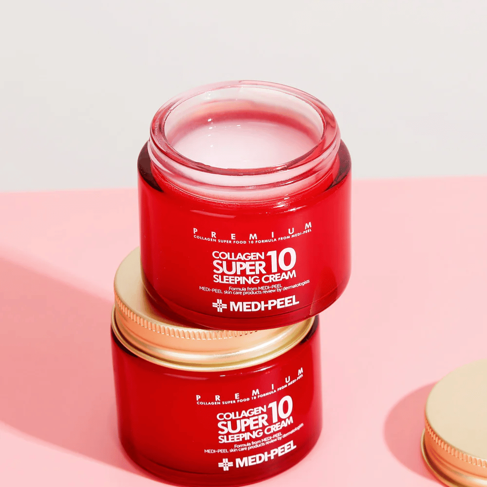 MEDI-PEEL Collagen Super 10 Sleeping Cream σε συσκευασία premium – εντατικά ενυδατική κρέμα ύπνου με κολλαγόνο για πιο σφιχτό και λείο δέρμα.