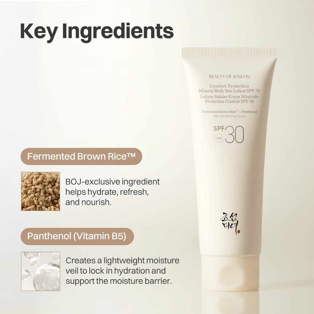 Beauty of Joseon Comfort Protection Mineral Body Sun Lotion SPF30 με ζυμωμένο καστανό ρύζι και πανθενόλη