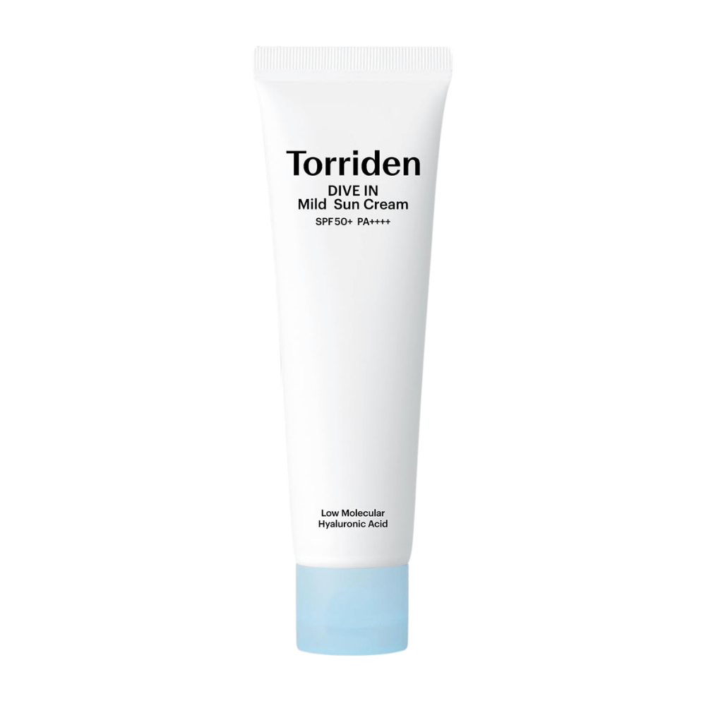 Καθαρή εικόνα προϊόντος του Torriden DIVE-IN Mild Sun Cream σε λευκό φόντο.