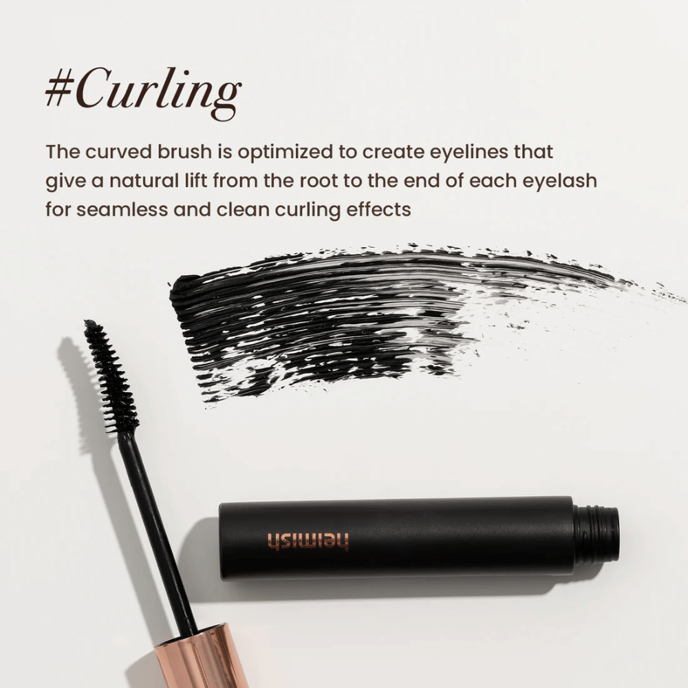 Heimish Dailism Smudge Stop Mascara Καμπύλωση με καμπυλωτή βούρτσα που ανυψώνει και σχηματίζει τις βλεφαρίδες για ένα φυσικό αλλά διαρκές αποτέλεσμα καμπύλωσης.