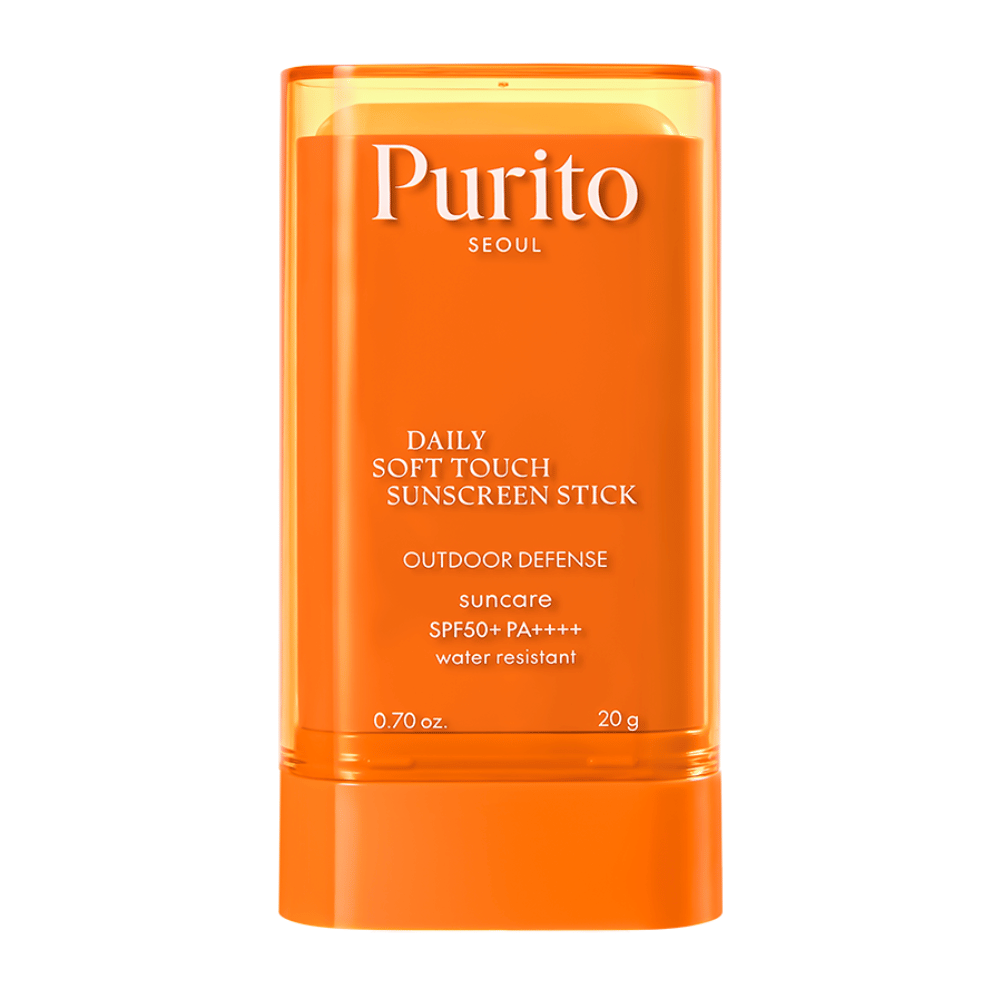 Purito Daily Soft Touch Sunscreen Stick – αντηλιακό σε βολική μορφή στικ με SPF50+ PA++++. Ανθεκτικό στο νερό, με μεταξένιο φινίρισμα και ιδανικό για πρόσωπο και σώμα. Κατάλληλο και για ευαίσθητο δέρμα.